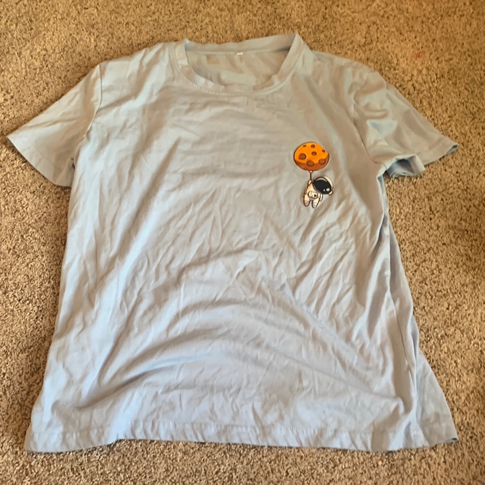 trendy astronaut blue shirt
